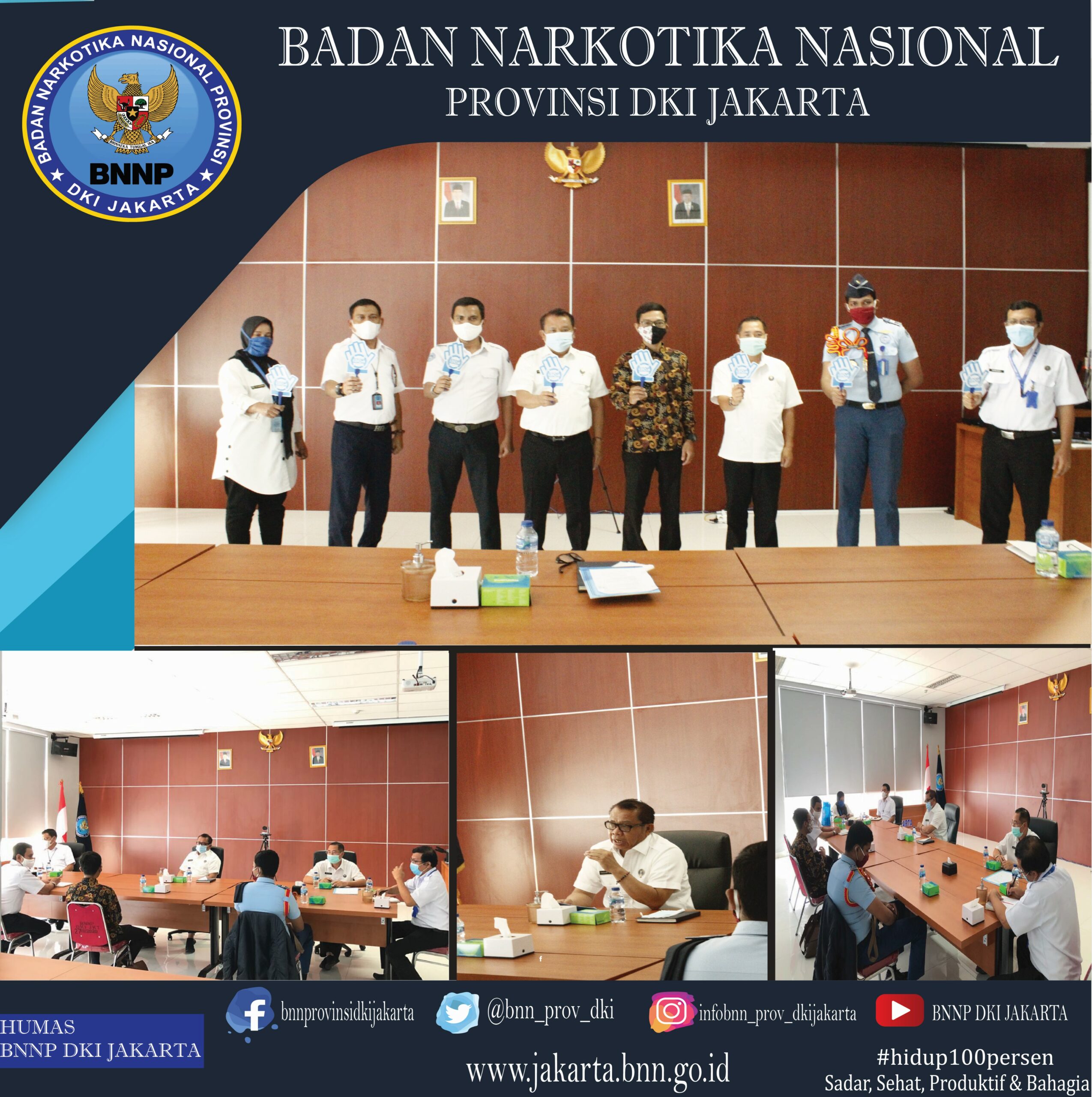 Audiensi dari Sekolah Tinggi Penerbangan (STP) Aviasi kepada Kepala BNNP DKI Jakarta.