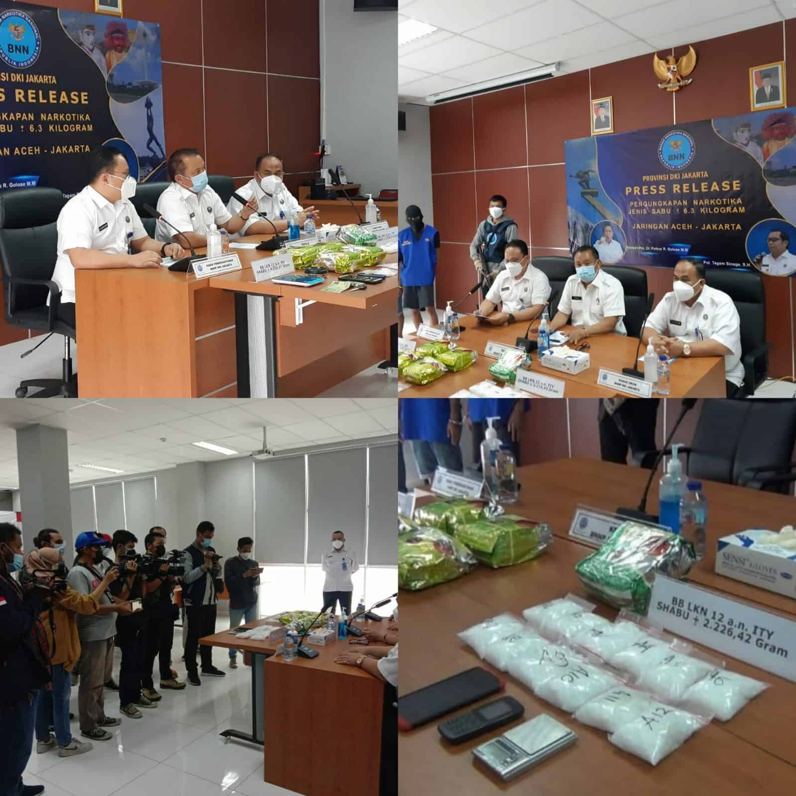 Press Realese Pengungkapan Natkotika Jenis Sabu +- 6,3 Kg Jaringan Aceh – Jakarta Badan Narkotika Nasional Provinsi DKI Jakarta