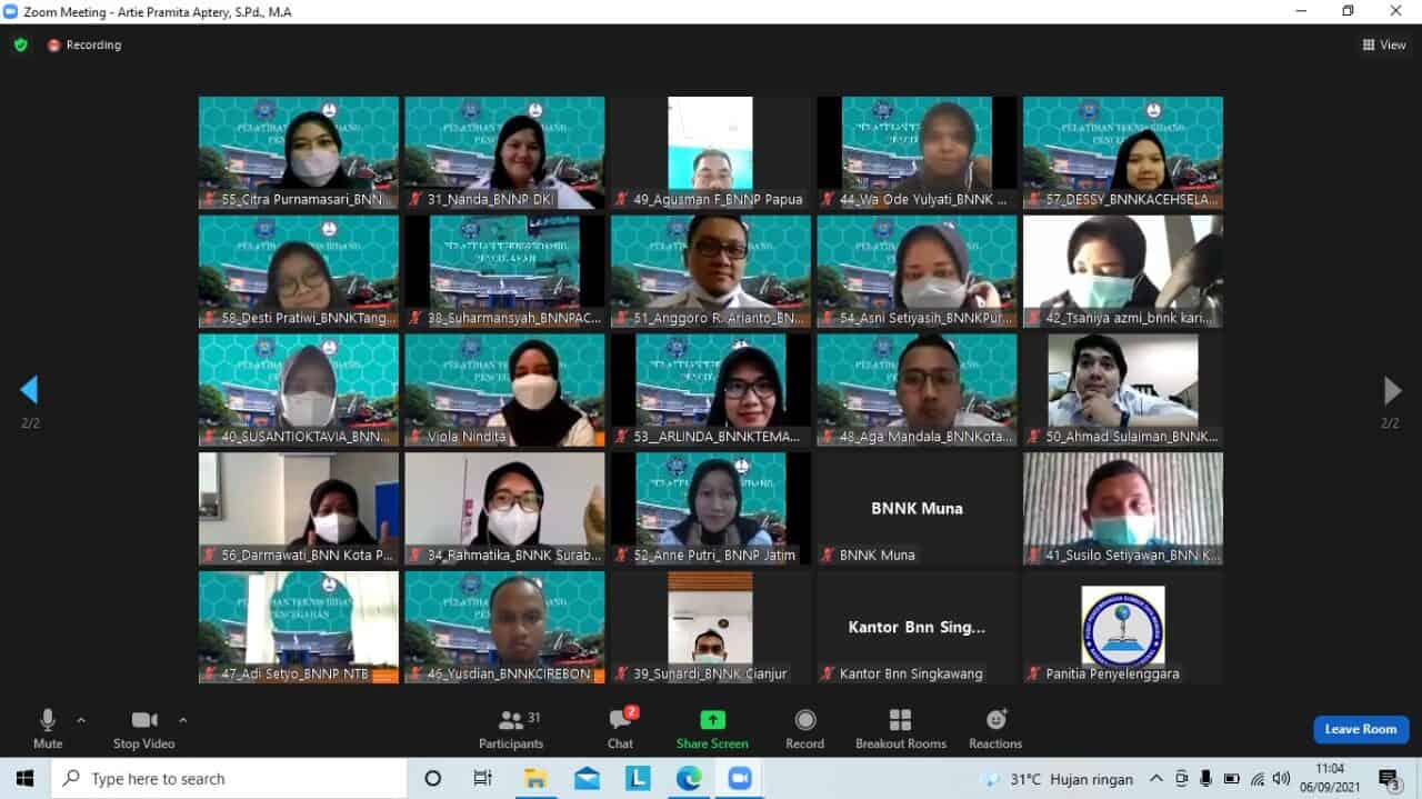 Pelatihan Teknis Bidang Pencegahan Tahun 2021 Secara Virtual yang diadakan oleh PPSDM BNN WhatsApp Image 2021 09 20 at 16.35.12