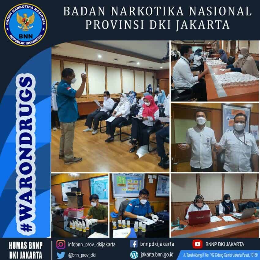 Pemeriksaan Narkotika melalui tes urine bagi pegawai Direktorat Jenderal Pembinaan Hubungan Industrial dan Jaminan Sosial Kementerian Ketenagakerjaan RI. WhatsApp Image 2021 11 22 at 16.47.34