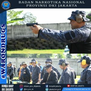 BNNP DKI Jakarta melaksanakan Giat Menembak di Lapangan Tembak BNN Lido-Bogor Jawa Barat