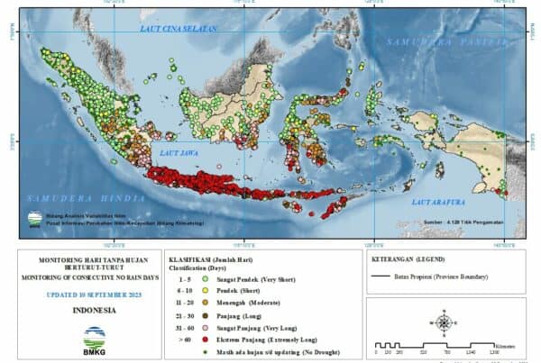 Monitoring Hari Tanpa Hujan Berturut – Turut (Update 10 September 2023)