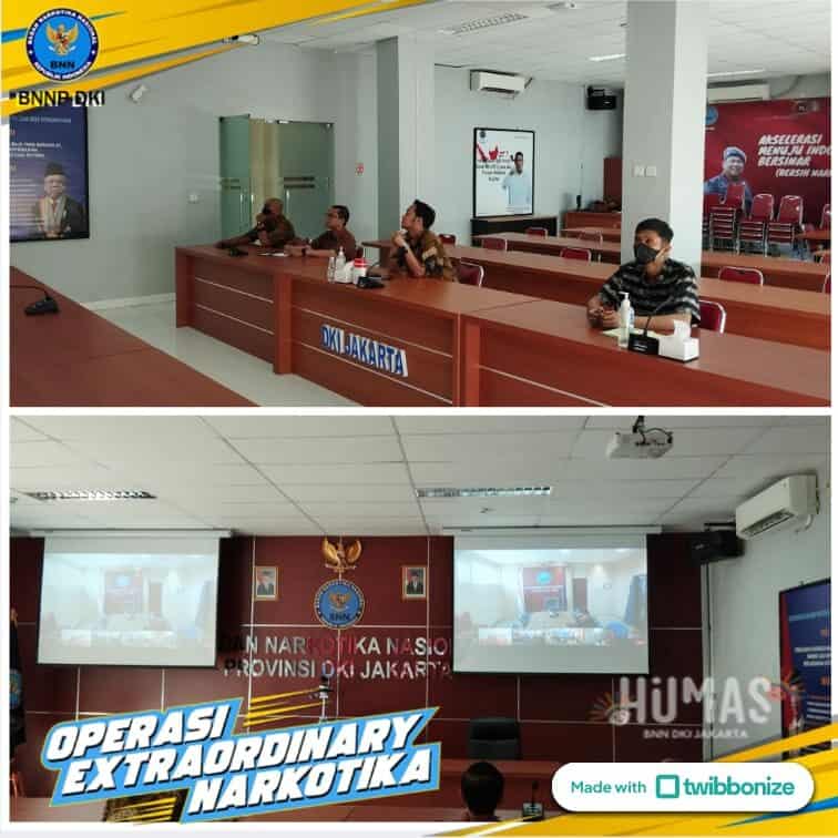 Satgas Manajemen Media BNNP DKI Jakarta Mengikuti Rapat Virtual Bersama Kepala Humpro BNN RI Terkait Kegiatan