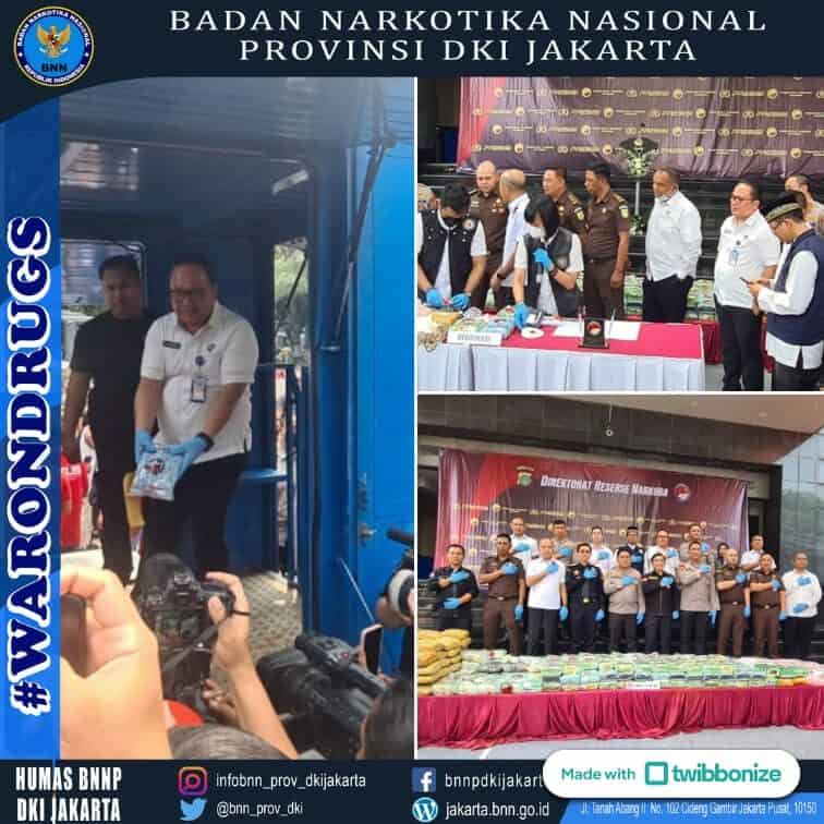Pemusnahan Barang Bukti Narkotika Hasil Ungkap Kasus Direktorat Reserse Narkoba Polda Metro Jaya Pemusnahan Barang Bukti Narkotika Hasil Ungkap Kasus Direktorat Reserse Narkoba Polda Metro Jaya