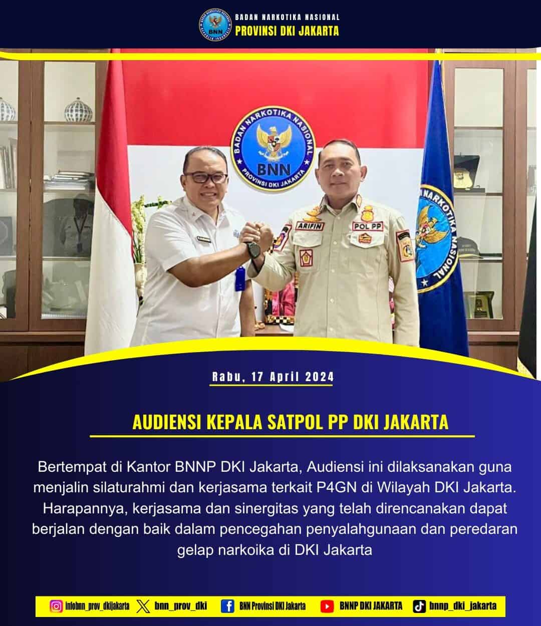 Audiensi dari Kepala Satpol PP DKI Jakarta Audiensi dari Kepala Satpol PP DKI Jakarta