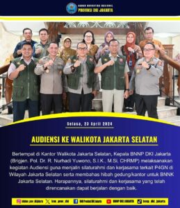 AUDIENSI KEPALA BNNP DKI JAKARTA KE WALIKOTA JAKARTA SELATAN AUDIENSI KEPALA BNNP DKI JAKARTA KE WALIKOTA JAKARTA SELATAN