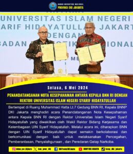 PENANDATANGANAN PERJANJIAN KERJA SAMA ANTARA BNN RI DENGAN UIN SYARIF HIDAYATULLAH JAKARTA PENANDATANGANAN PERJANJIAN KERJA SAMA ANTARA BNN RI DENGAN UIN SYARIF HIDAYATULLAH JAKARTA