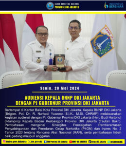 KEPALA BNNP DKI JAKARTA GELAR AUDIENSI DENGAN PJ. GUBERNUR DKI JAKARTA KEPALA BNNP DKI JAKARTA GELAR AUDIENSI DENGAN PJ. GUBERNUR DKI JAKARTA