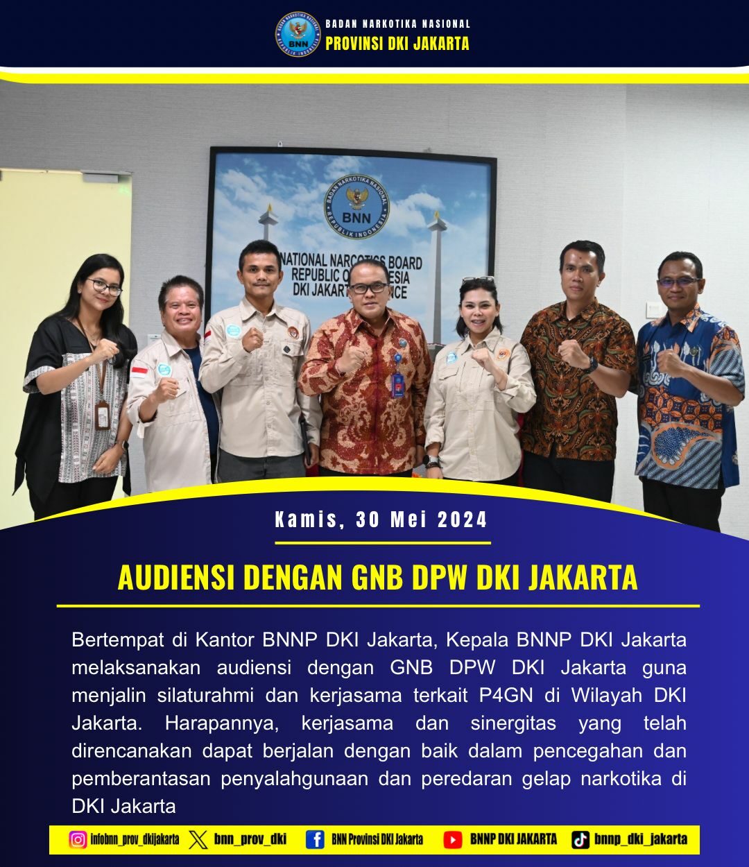 AUDIENSI DARI GAHARU NUSANTARA BERSINAR KEPADA KEPALA BNNP DKI JAKARTA AUDIENSI DARI GAHARU NUSANTARA BERSINAR KEPADA KEPALA BNNP DKI JAKARTA