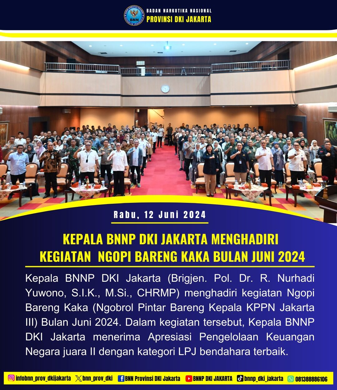 KEPALA BNNP DKI JAKARTA MENGHADIRI KEGIATAN NGOPI BARENG KAKA (NGOBROL PINTAR BARENG KEPALA KPPN JAKARTA III) KEPALA BNNP DKI JAKARTA MENGHADIRI KEGIATAN NGOPI BARENG KAKA (NGOBROL PINTAR BARENG KEPALA KPPN JAKARTA III)