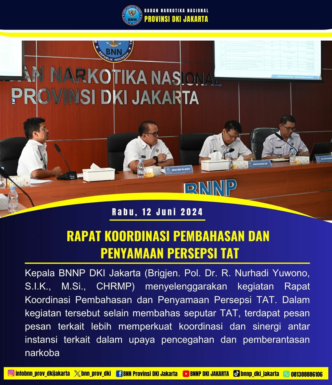 RAPAT KOORDINASI PEMBAHASAN DAN PENYAMAAN PERSEPSI TAT RAPAT KOORDINASI PEMBAHASAN DAN PENYAMAAN PERSEPSI TAT