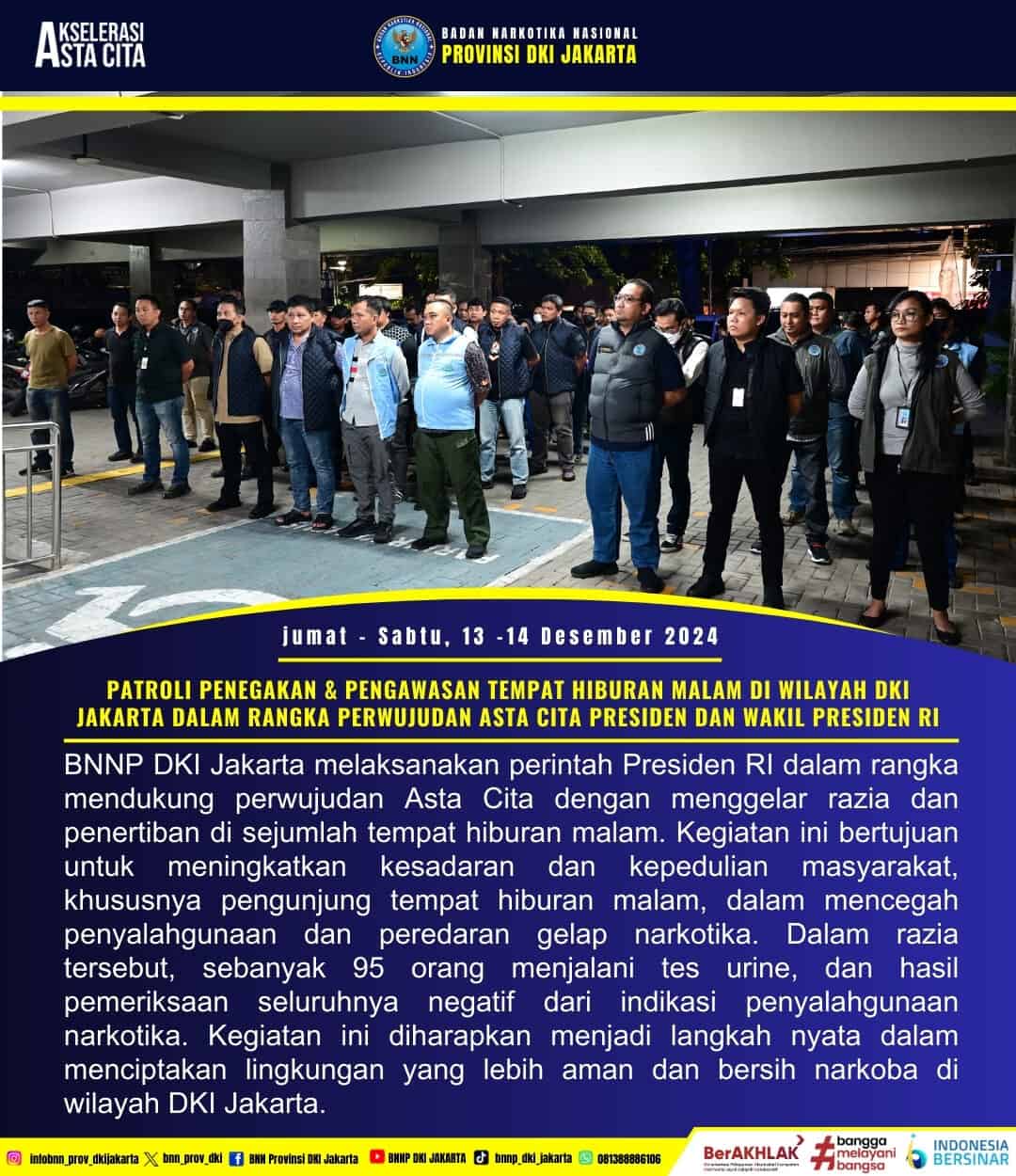 BNNP DKI JAKARTA GELAR RAZIA TEMPAT HIBURAN MALAM, LIBATKAN TIM K-9 UNTUK TEKAN PEREDARAN NARKOTIKA BNNP DKI JAKARTA GELAR RAZIA TEMPAT HIBURAN MALAM, LIBATKAN TIM K-9 UNTUK TEKAN PEREDARAN NARKOTIKA